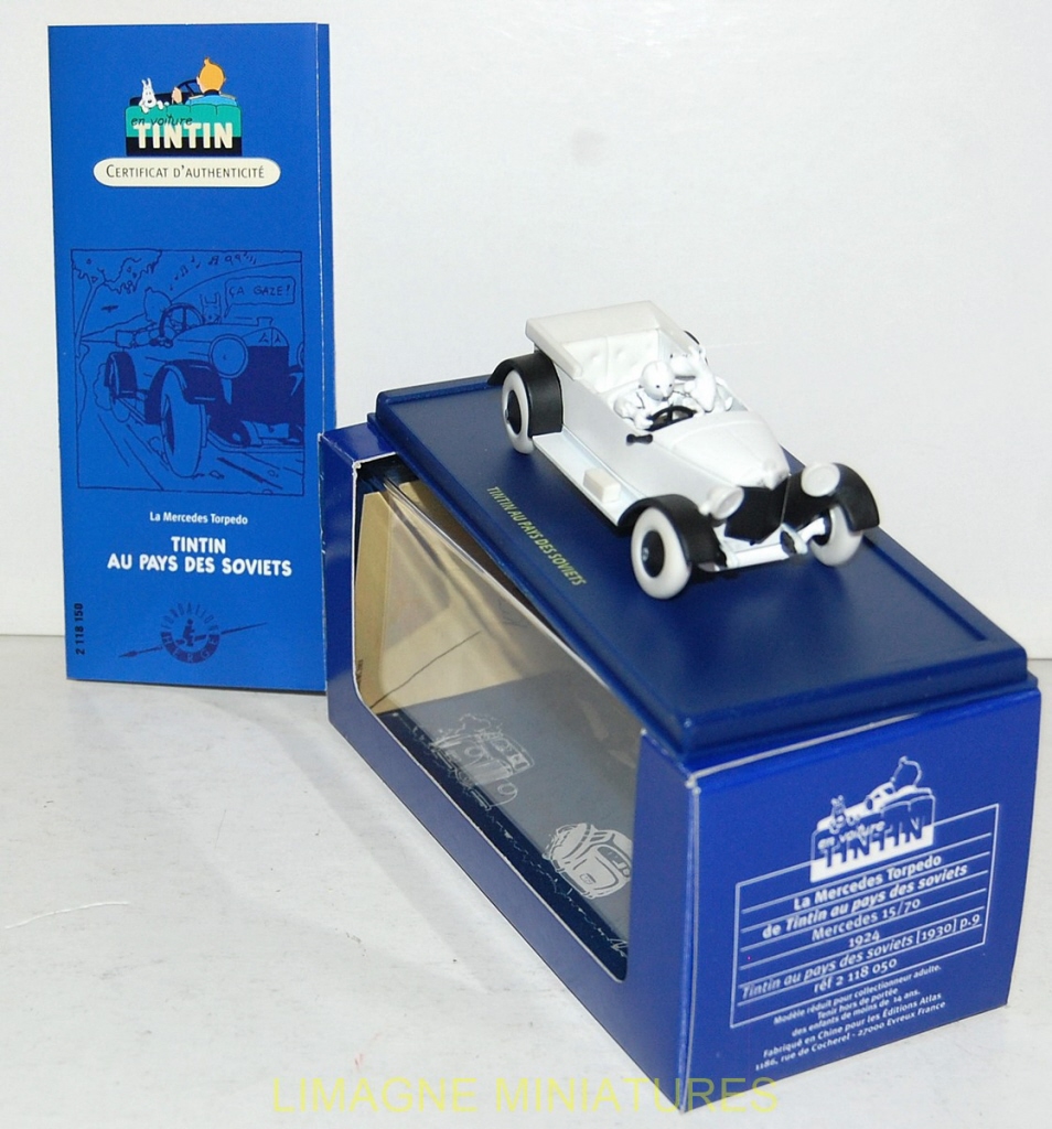 Tintin En Voiture - Mercedes 15/70 1924 - Atlas 1/43 - Occasion